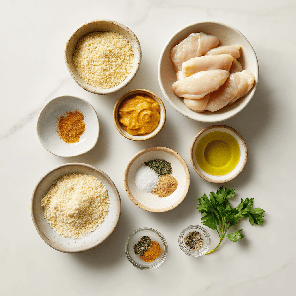 Ingredients for One-Pan Pumpkin Spice Chicken Tenders with a Crispy Crunch